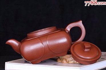 台湾回流全手工老朱泥大品四方荷花壶